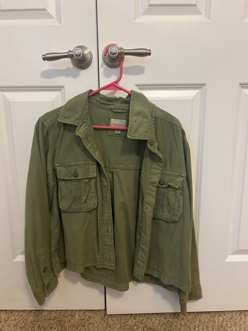 American Eagle Outfitters Olive Utility Shirt Jacket